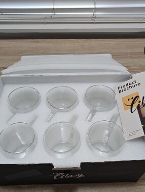 6 Borosilicate Glass Double Walled Mugs